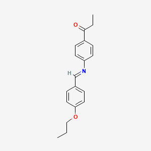 molecular formula C19H21NO2 B11966628 4'-(4-Propoxybenzylideneamino)propiophenone CAS No. 41378-78-3