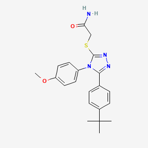 molecular formula C21H24N4O2S B11966656 2-{[5-(4-tert-butylphenyl)-4-(4-methoxyphenyl)-4H-1,2,4-triazol-3-yl]sulfanyl}acetamide 