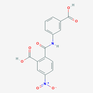 molecular formula C15H10N2O7 B11966657 2-[(3-Carboxyphenyl)carbamoyl]-5-nitrobenzoic acid 