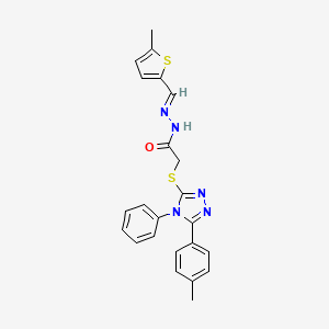 2-{[5-(4-methylphenyl)-4-phenyl-4H-1,2,4-triazol-3-yl]sulfanyl}-N'-[(E)-(5-methylthiophen-2-yl)methylidene]acetohydrazide