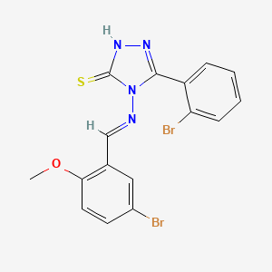 4-{[(E)-(5-bromo-2-methoxyphenyl)methylidene]amino}-5-(2-bromophenyl)-4H-1,2,4-triazole-3-thiol