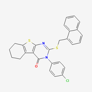 3-(4-chlorophenyl)-2-[(naphthalen-1-ylmethyl)sulfanyl]-5,6,7,8-tetrahydro[1]benzothieno[2,3-d]pyrimidin-4(3H)-one