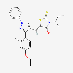 (5Z)-3-sec-butyl-5-{[3-(4-ethoxy-2-methylphenyl)-1-phenyl-1H-pyrazol-4-yl]methylene}-2-thioxo-1,3-thiazolidin-4-one