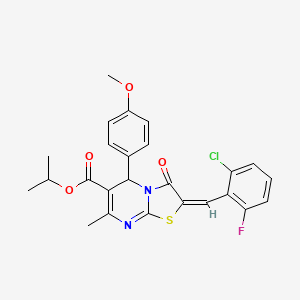 isopropyl (2E)-2-(2-chloro-6-fluorobenzylidene)-5-(4-methoxyphenyl)-7-methyl-3-oxo-2,3-dihydro-5H-[1,3]thiazolo[3,2-a]pyrimidine-6-carboxylate