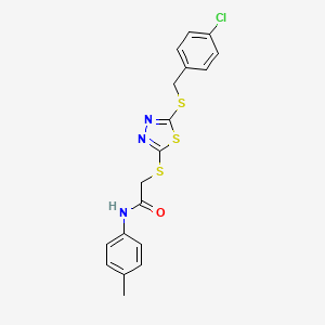 2-({5-[(4-chlorobenzyl)sulfanyl]-1,3,4-thiadiazol-2-yl}sulfanyl)-N-(4-methylphenyl)acetamide