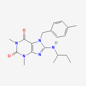 molecular formula C19H25N5O2 B11966767 8-(butan-2-ylamino)-1,3-dimethyl-7-(4-methylbenzyl)-3,7-dihydro-1H-purine-2,6-dione 