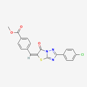 methyl 4-[(E)-(2-(4-chlorophenyl)-6-oxo[1,3]thiazolo[3,2-b][1,2,4]triazol-5(6H)-ylidene)methyl]benzoate