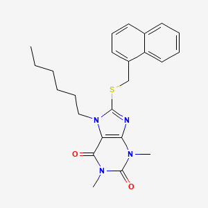 7-Hexyl-1,3-dimethyl-8-(naphthalen-1-ylmethylsulfanyl)purine-2,6-dione