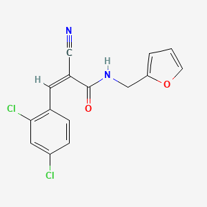 (2Z)-2-cyano-3-(2,4-dichlorophenyl)-N-(2-furylmethyl)-2-propenamide