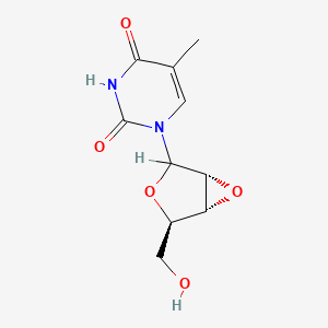 B1196690 1-[(1R,4R,5R)-4-(hydroxymethyl)-3,6-dioxabicyclo[3.1.0]hexan-2-yl]-5-methylpyrimidine-2,4-dione CAS No. 14486-22-7