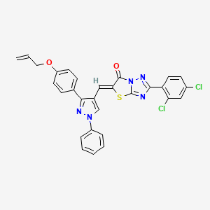 (5Z)-5-({3-[4-(allyloxy)phenyl]-1-phenyl-1H-pyrazol-4-yl}methylene)-2-(2,4-dichlorophenyl)[1,3]thiazolo[3,2-b][1,2,4]triazol-6(5H)-one