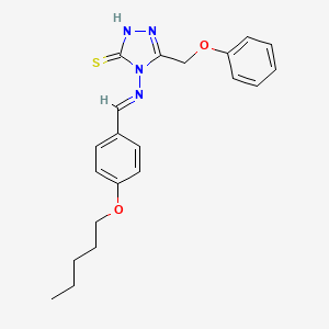 4-({(E)-[4-(pentyloxy)phenyl]methylidene}amino)-5-(phenoxymethyl)-4H-1,2,4-triazole-3-thiol