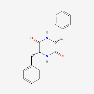 molecular formula C18H14N2O2 B1196691 3,6-Dibenzylidene-2,5-dioxopiperazine 