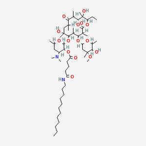molecular formula C54H98N2O15 B1196692 Erythromycin 2'-dodecyl glutaramide CAS No. 32452-91-8