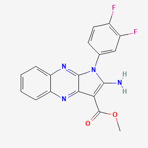 molecular formula C18H12F2N4O2 B11966946 Methyl 2-amino-1-(3,4-difluorophenyl)-1H-pyrrolo(2,3-B)quinoxaline-3-carboxylate 