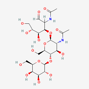 molecular formula C22H38N2O16 B1196695 Galactopyranosyl(1-4)acetylglucosaminyl(1-3)acetylgalactosamine CAS No. 93467-77-7