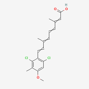 molecular formula C19H20Cl2O3 B1196697 9-(2,6-Dichloro-4-methoxy-3-methylphenyl)-3,7-dimethylnona-2,4,6,8-tetraenoic acid 