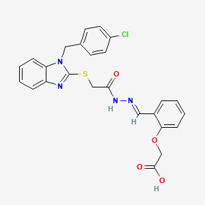 (2-{(E)-[({[1-(4-chlorobenzyl)-1H-benzimidazol-2-yl]thio}acetyl)hydrazono]methyl}phenoxy)acetic acid