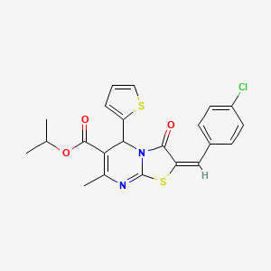 isopropyl (2E)-2-(4-chlorobenzylidene)-7-methyl-3-oxo-5-(2-thienyl)-2,3-dihydro-5H-[1,3]thiazolo[3,2-a]pyrimidine-6-carboxylate