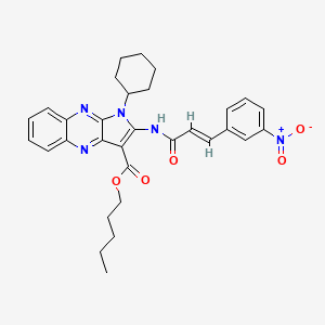 molecular formula C31H33N5O5 B11967020 pentyl 1-cyclohexyl-2-{[(2E)-3-(3-nitrophenyl)-2-propenoyl]amino}-1H-pyrrolo[2,3-b]quinoxaline-3-carboxylate 