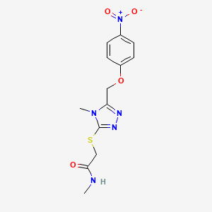 molecular formula C13H15N5O4S B1196703 N-methyl-2-[[4-methyl-5-[(4-nitrophenoxy)methyl]-1,2,4-triazol-3-yl]thio]acetamide 