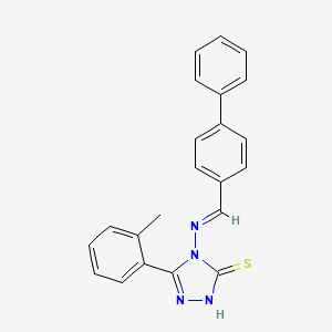 4-{[(E)-biphenyl-4-ylmethylidene]amino}-5-(2-methylphenyl)-2,4-dihydro-3H-1,2,4-triazole-3-thione