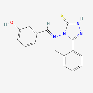 3-(((3-Mercapto-5-(2-methylphenyl)-4H-1,2,4-triazol-4-YL)imino)methyl)phenol