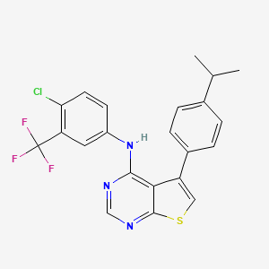 N-[4-chloro-3-(trifluoromethyl)phenyl]-5-[4-(propan-2-yl)phenyl]thieno[2,3-d]pyrimidin-4-amine