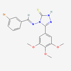 4-{[(E)-(3-bromophenyl)methylidene]amino}-5-(3,4,5-trimethoxyphenyl)-4H-1,2,4-triazole-3-thiol