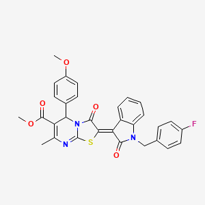 methyl (2Z)-2-[1-(4-fluorobenzyl)-2-oxo-1,2-dihydro-3H-indol-3-ylidene]-5-(4-methoxyphenyl)-7-methyl-3-oxo-2,3-dihydro-5H-[1,3]thiazolo[3,2-a]pyrimidine-6-carboxylate