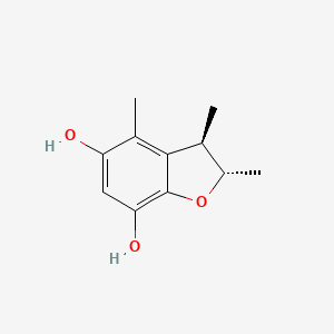 molecular formula C11H14O3 B1196723 2,3,4-Trimethyl-2,3-dihydro-benzofuran-5,7-diol 