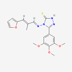 4-{[(E,2E)-3-(2-Furyl)-2-methyl-2-propenylidene]amino}-5-(3,4,5-trimethoxyphenyl)-4H-1,2,4-triazol-3-YL hydrosulfide