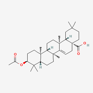 molecular formula C32H50O4 B1196728 (4aR,6aS,6bS,8aS,10S,12aS,14aS,14bS)-10-acetyloxy-2,2,6b,9,9,12a,14a-heptamethyl-1,3,4,5,6a,7,8,8a,10,11,12,13,14,14b-tetradecahydropicene-4a-carboxylic acid 
