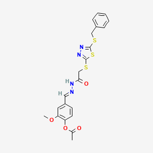 4-{(E)-[({[5-(benzylthio)-1,3,4-thiadiazol-2-yl]thio}acetyl)hydrazono]methyl}-2-methoxyphenyl acetate