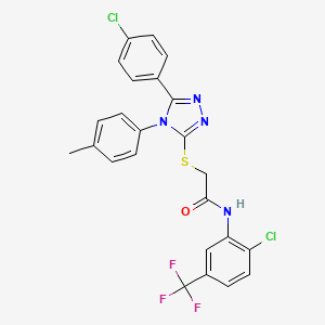 2-{[5-(4-chlorophenyl)-4-(4-methylphenyl)-4H-1,2,4-triazol-3-yl]sulfanyl}-N-[2-chloro-5-(trifluoromethyl)phenyl]acetamide