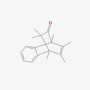 molecular formula C18H22O B11967335 1,8,10,10,11,12-Hexamethyl-tricyclo(6.2.2.0(2,7))dodeca-2,4,6,11-tetraen-9-one CAS No. 17384-73-5