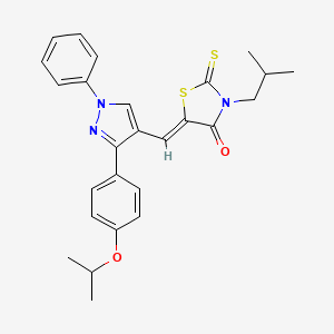 molecular formula C26H27N3O2S2 B11967351 (5Z)-3-isobutyl-5-{[3-(4-isopropoxyphenyl)-1-phenyl-1H-pyrazol-4-yl]methylene}-2-thioxo-1,3-thiazolidin-4-one 