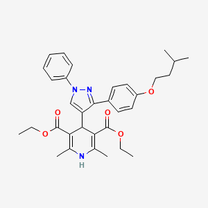 Diethyl 4-{3-[4-(isopentyloxy)phenyl]-1-phenyl-1H-pyrazol-4-YL}-2,6-dimethyl-1,4-dihydro-3,5-pyridinedicarboxylate