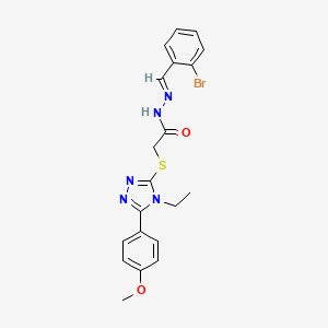 molecular formula C20H20BrN5O2S B11967486 N'-[(E)-(2-bromophenyl)methylidene]-2-{[4-ethyl-5-(4-methoxyphenyl)-4H-1,2,4-triazol-3-yl]sulfanyl}acetohydrazide 