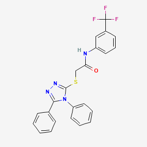 molecular formula C23H17F3N4OS B11967519 2-[(4,5-diphenyl-4H-1,2,4-triazol-3-yl)sulfanyl]-N-[3-(trifluoromethyl)phenyl]acetamide 