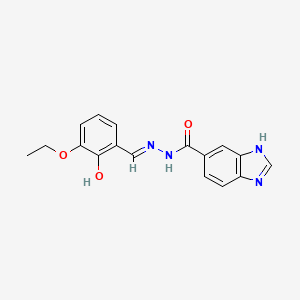 N'-[(E)-(3-ethoxy-2-hydroxyphenyl)methylidene]-1H-benzimidazole-5-carbohydrazide