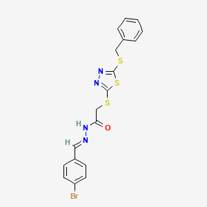 2-{[5-(benzylsulfanyl)-1,3,4-thiadiazol-2-yl]sulfanyl}-N'-[(E)-(4-bromophenyl)methylidene]acetohydrazide