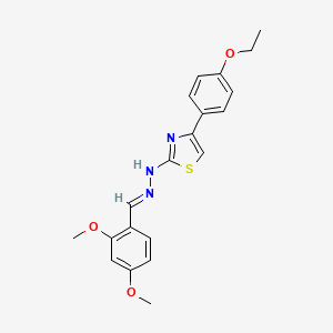 molecular formula C20H21N3O3S B11967745 2,4-Dimethoxybenzaldehyde [4-(4-ethoxyphenyl)-1,3-thiazol-2-yl]hydrazone 