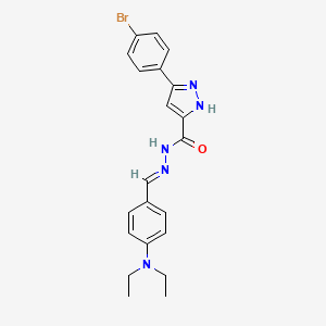 molecular formula C21H22BrN5O B11967802 3-(4-bromophenyl)-N'-{(E)-[4-(diethylamino)phenyl]methylidene}-1H-pyrazole-5-carbohydrazide 