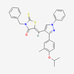 (5Z)-3-Benzyl-5-{[3-(4-isopropoxy-3-methylphenyl)-1-phenyl-1H-pyrazol-4-YL]methylene}-2-thioxo-1,3-thiazolidin-4-one