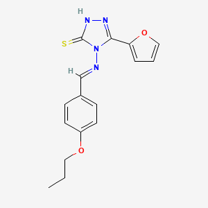 5-(2-furyl)-4-{[(E)-(4-propoxyphenyl)methylidene]amino}-4H-1,2,4-triazole-3-thiol