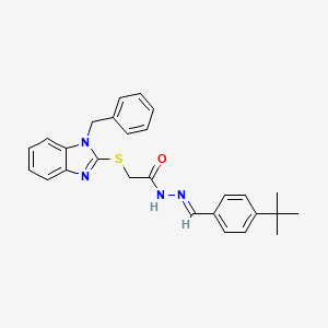 2-[(1-benzyl-1H-benzimidazol-2-yl)sulfanyl]-N'-[(E)-(4-tert-butylphenyl)methylidene]acetohydrazide