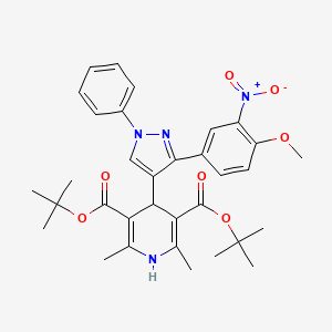 DI(Tert-butyl) 4-[3-(4-methoxy-3-nitrophenyl)-1-phenyl-1H-pyrazol-4-YL]-2,6-dimethyl-1,4-dihydro-3,5-pyridinedicarboxylate