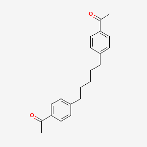 molecular formula C21H24O2 B11968048 1-{4-[5-(4-Acetylphenyl)pentyl]phenyl}ethanone CAS No. 68114-85-2