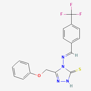 5-(phenoxymethyl)-4-({(E)-[4-(trifluoromethyl)phenyl]methylidene}amino)-4H-1,2,4-triazol-3-yl hydrosulfide